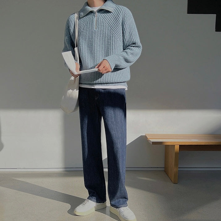 Laarhoven™ | Azure trui met kwartrits