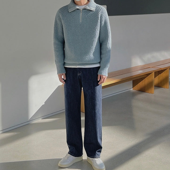 Laarhoven™ | Azure trui met kwartrits