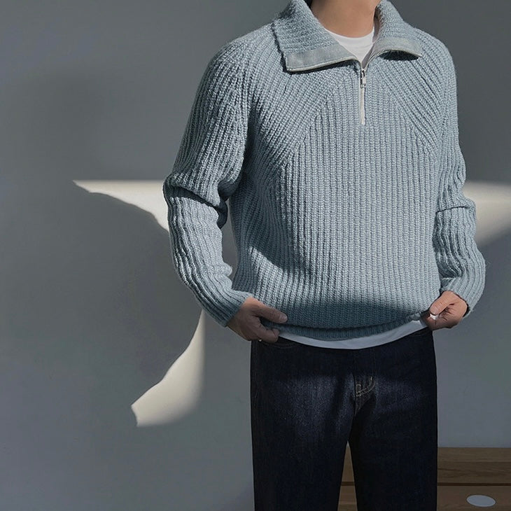 Laarhoven™ | Azure trui met kwartrits